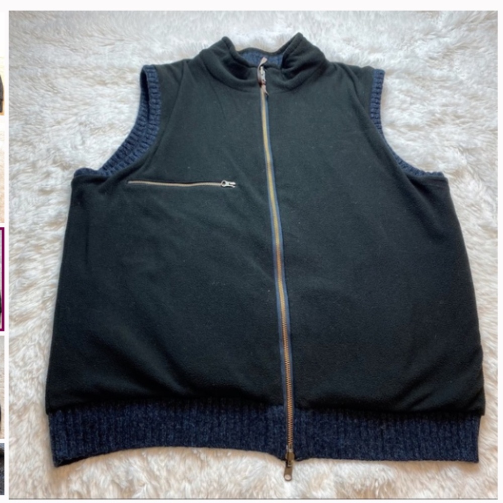 Pendleton Blue Front Zip Reversible Vest, Size La… - image 4